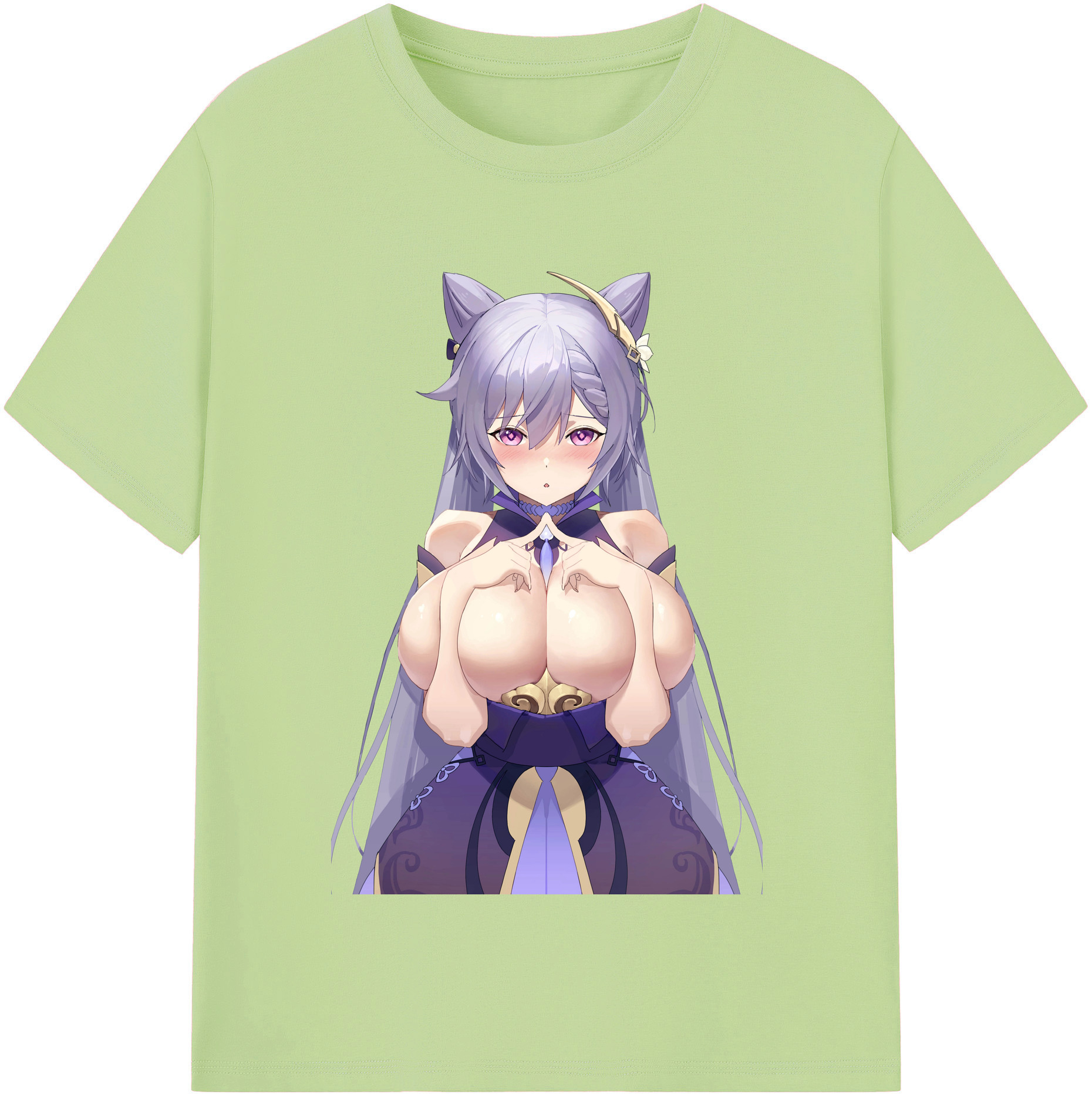 げんし神 刻晴 こくせい genshin Kokusei 綿100％半袖Tシャツ（フロントプリント）